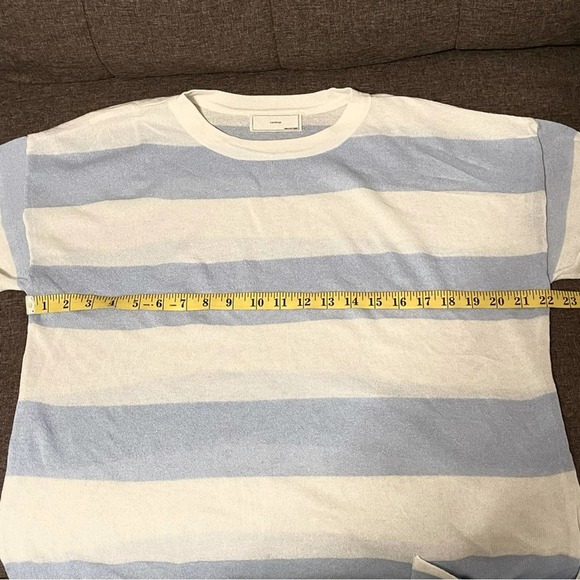 LUCKY YY ~ Powder Blue and White Striped Knit Dress/Cover Up ~ Size Large - Picture 7 of 8